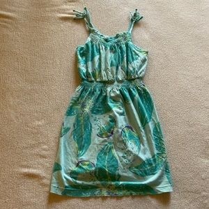 Girls GAP blue patterned tie strap sundress. Size 6-7/S.